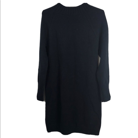 J Crew Jewel Shoulder Sweater Dress Black S Wool - Picture 2 of 6